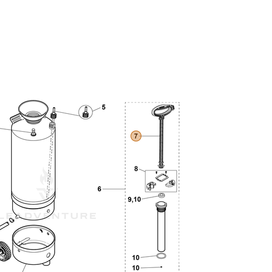 ECHO part YH482000580 — IPL diagram snippet (6x zoom, amber highlight)