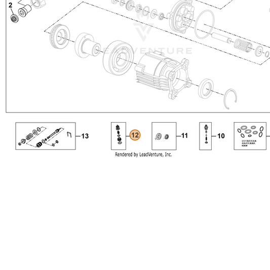ECHO part YH482000700 — IPL diagram snippet (6x zoom, amber highlight)