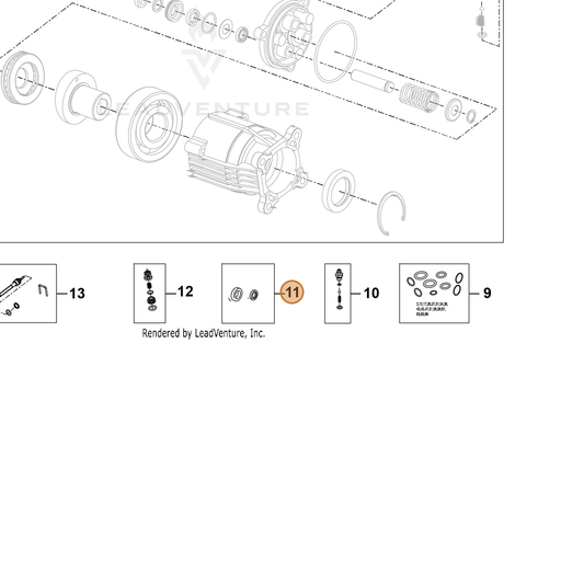 ECHO part YH482000710 — IPL diagram snippet (6x zoom, amber highlight)