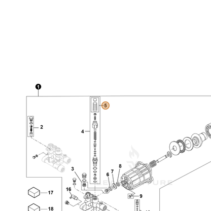 ECHO part YH482000740 — IPL diagram snippet (6x zoom, amber highlight)