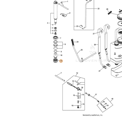 ECHO part YH482000760 — IPL diagram snippet (6x zoom, amber highlight)