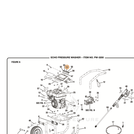 ECHO part YH483000000 — IPL diagram snippet (6x zoom, amber highlight)