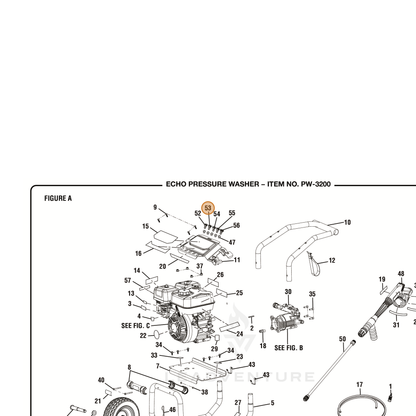 ECHO part YH483000010 — IPL diagram snippet (6x zoom, amber highlight)