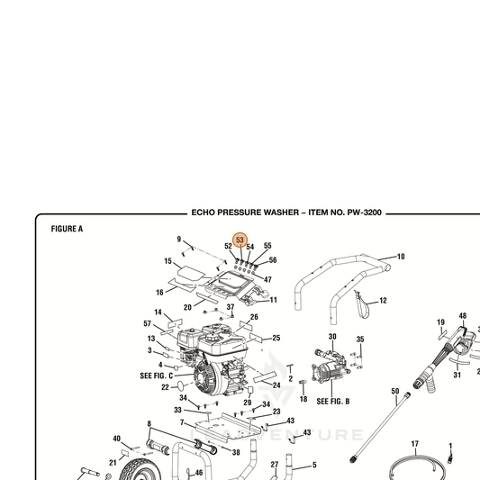 ECHO part YH483000010 — IPL diagram snippet (6x zoom, amber highlight)
