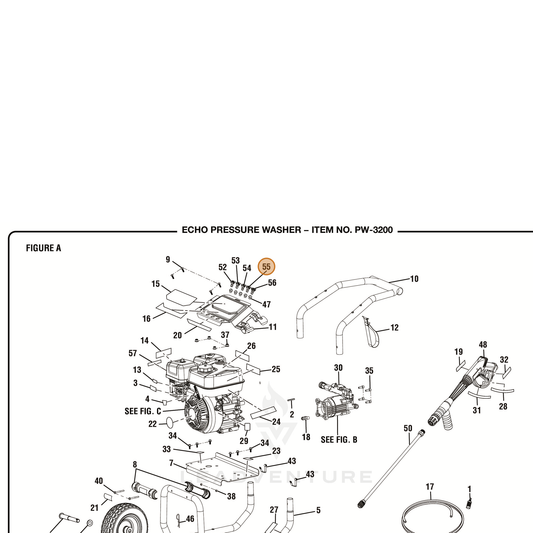 ECHO part YH483000020 — IPL diagram snippet (6x zoom, amber highlight)