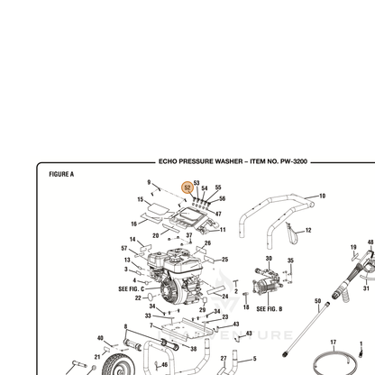 ECHO part YH483000030 — IPL diagram snippet (6x zoom, amber highlight)