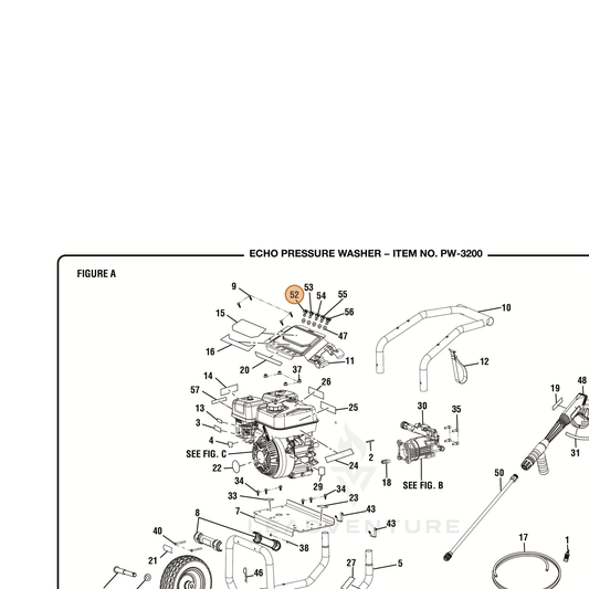 ECHO part YH483000030 — IPL diagram snippet (6x zoom, amber highlight)