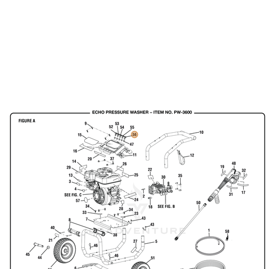 ECHO part YH483000040 — IPL diagram snippet (6x zoom, amber highlight)