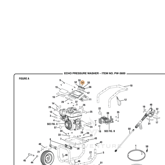 ECHO part YH483000050 — IPL diagram snippet (6x zoom, amber highlight)