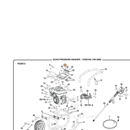 ECHO part YH483000060 — IPL diagram snippet (6x zoom, amber highlight)