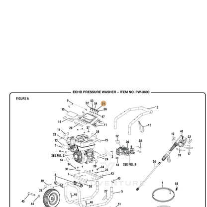 ECHO part YH483000070 — IPL diagram snippet (6x zoom, amber highlight)