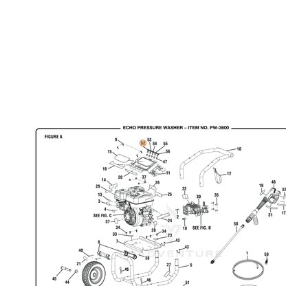 ECHO part YH483000080 — IPL diagram snippet (6x zoom, amber highlight)