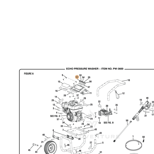 ECHO part YH483000080 — IPL diagram snippet (6x zoom, amber highlight)