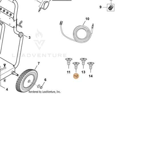 ECHO part YH483000110 — IPL diagram snippet (6x zoom, amber highlight)