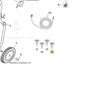 ECHO part YH483000130 — IPL diagram snippet (6x zoom, amber highlight)