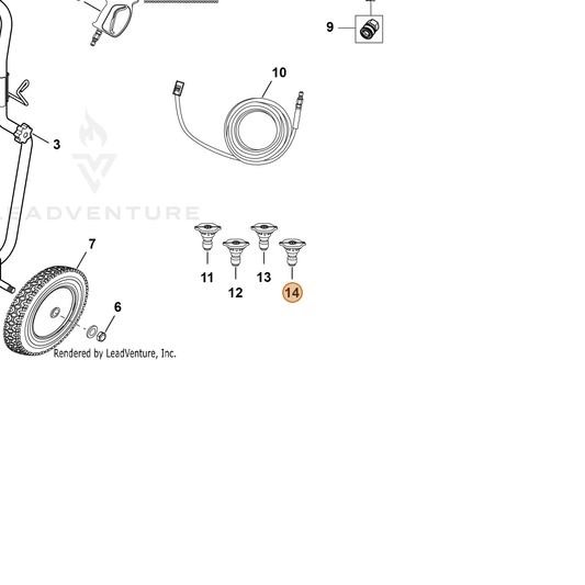 ECHO part YH483000130 — IPL diagram snippet (6x zoom, amber highlight)