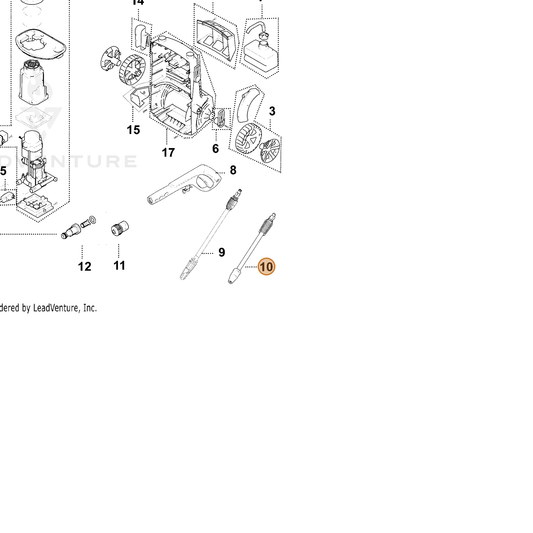 ECHO part YH483000200 — IPL diagram snippet (6x zoom, amber highlight)