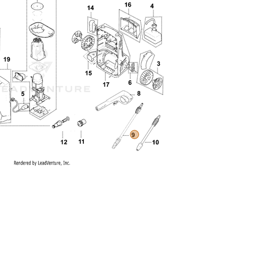 ECHO part YH483000210 — IPL diagram snippet (6x zoom, amber highlight)