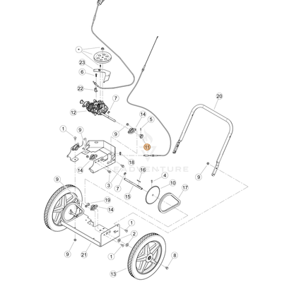 ECHO part YH484000030 — IPL diagram snippet (6x zoom, amber highlight)