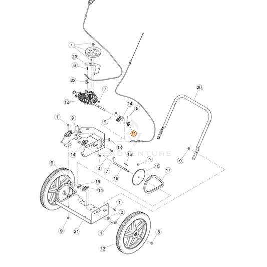 ECHO part YH484000030 — IPL diagram snippet (6x zoom, amber highlight)