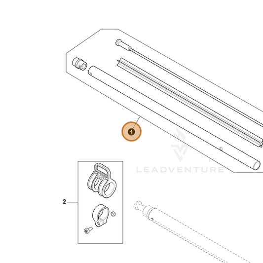 ECHO part YH484000050 — IPL diagram snippet (6x zoom, amber highlight)