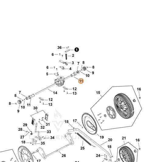 Echo part YH484000060 — IPL diagram snippet (6x zoom, amber highlight)