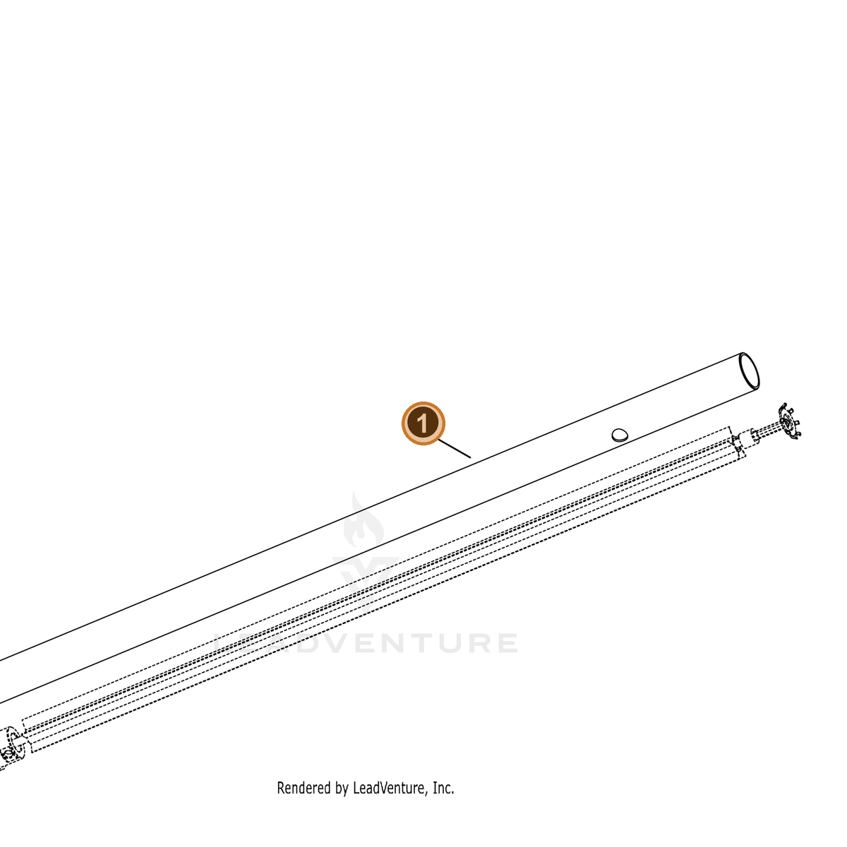 Echo part YH484000100 — IPL diagram snippet (6x zoom, amber highlight)