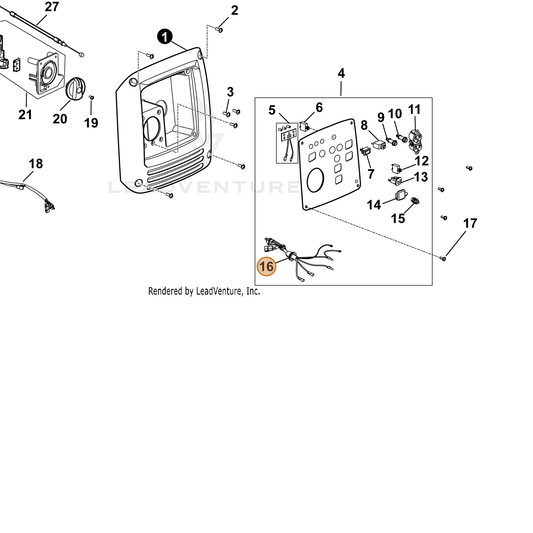 ECHO part YH601000000 — IPL diagram snippet (6x zoom, amber highlight)