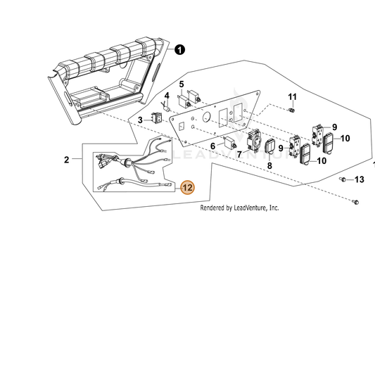ECHO part YH601000010 — IPL diagram snippet (6x zoom, amber highlight)