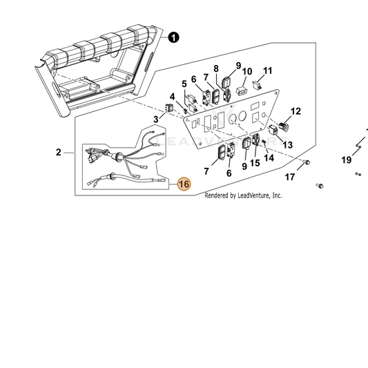 ECHO part YH601000020 — IPL diagram snippet (6x zoom, amber highlight)