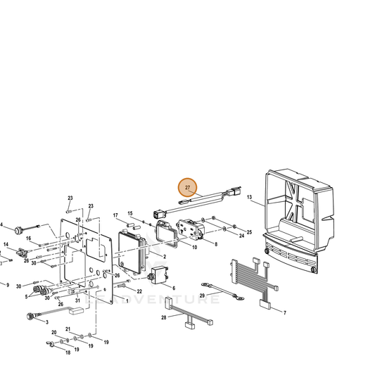 ECHO part YH601000030 — IPL diagram snippet (6x zoom, amber highlight)