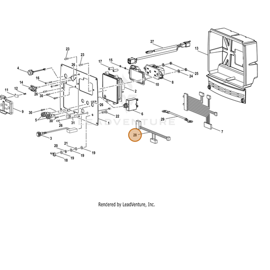 ECHO part YH601000040 — IPL diagram snippet (6x zoom, amber highlight)