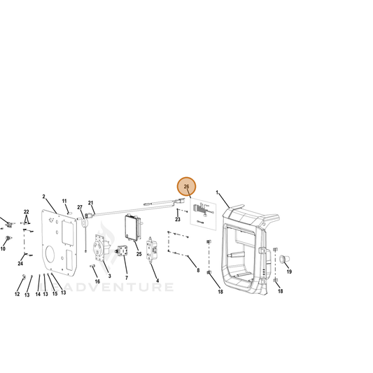 ECHO part YH601000060 — IPL diagram snippet (6x zoom, amber highlight)