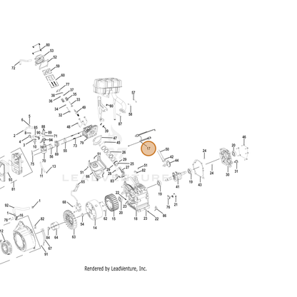 ECHO part YH601000070 — IPL diagram snippet (6x zoom, amber highlight)