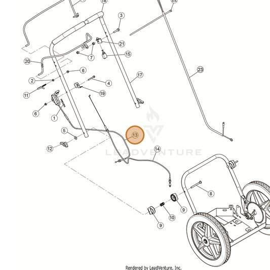 ECHO part YH601000120 — IPL diagram snippet (6x zoom, amber highlight)