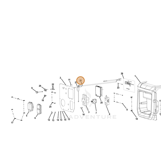 ECHO part YH601000130 — IPL diagram snippet (6x zoom, amber highlight)