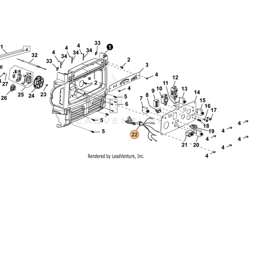 ECHO part YH601000180 — IPL diagram snippet (6x zoom, amber highlight)
