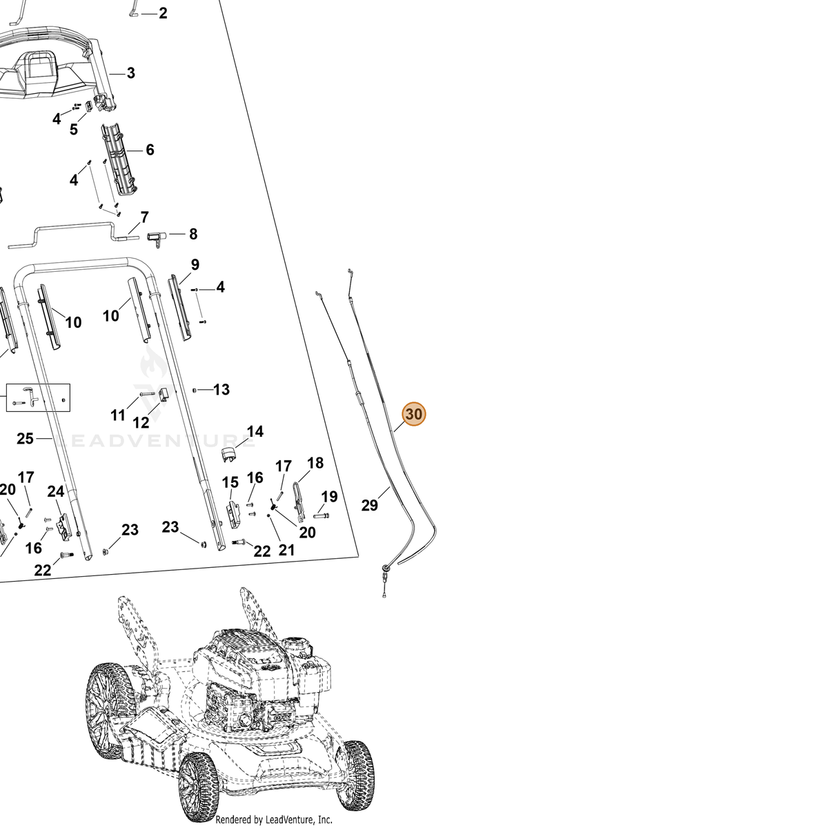 Echo part YH601000250 — IPL diagram snippet (6x zoom, amber highlight)