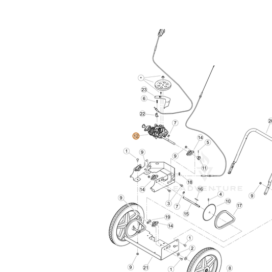 ECHO part YH602000050 — IPL diagram snippet (6x zoom, amber highlight)