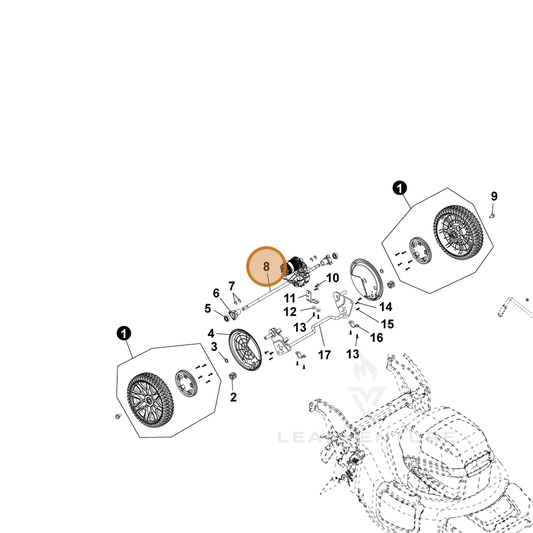 ECHO part YH602000070 — IPL diagram snippet (6x zoom, amber highlight)