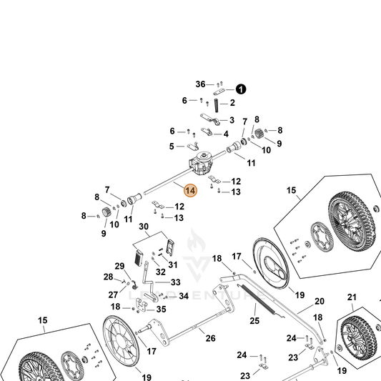 Echo part YH602000120 — IPL diagram snippet (6x zoom, amber highlight)