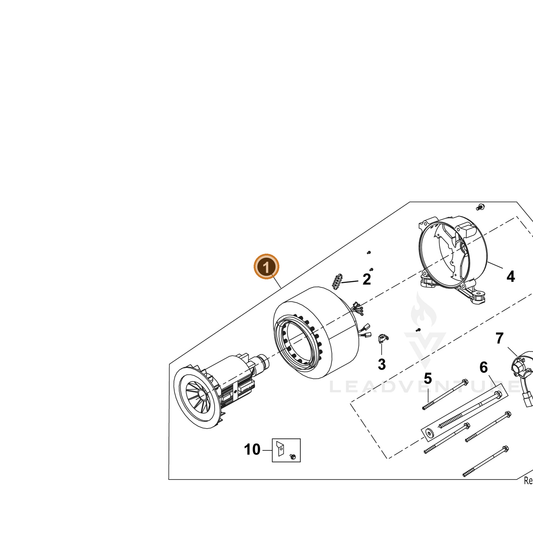 ECHO part YH603000010 — IPL diagram snippet (6x zoom, amber highlight)