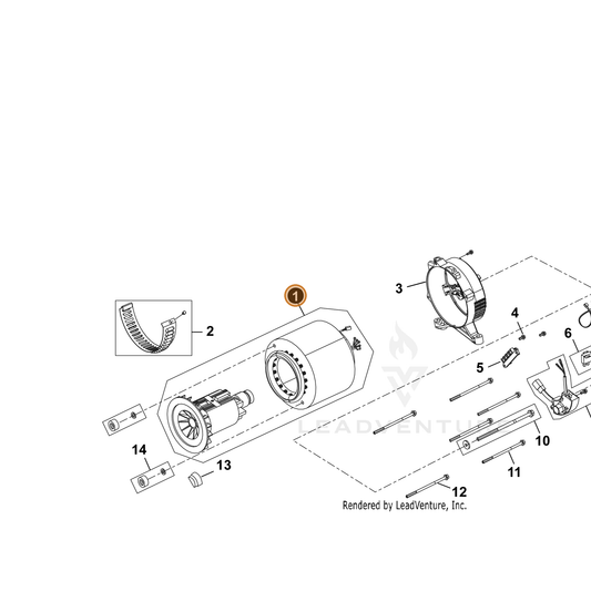 ECHO part YH603000020 — IPL diagram snippet (6x zoom, amber highlight)