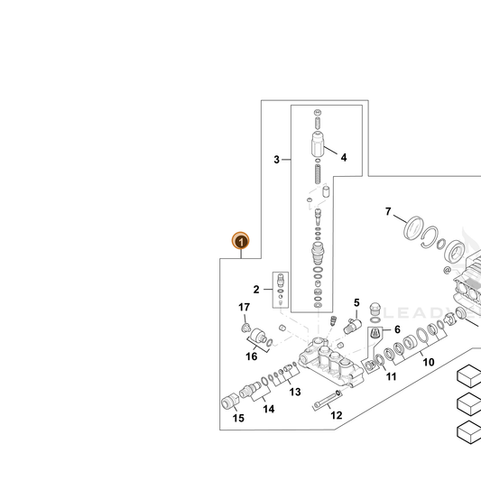 ECHO part YH604000000 — IPL diagram snippet (6x zoom, amber highlight)