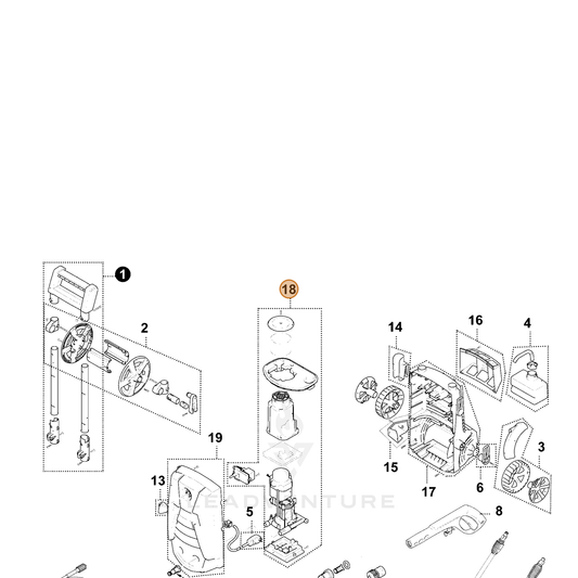 ECHO part YH604000030 — IPL diagram snippet (6x zoom, amber highlight)