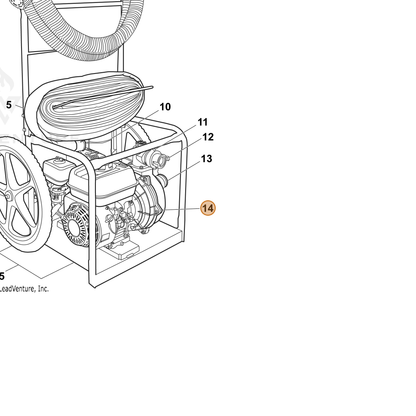 ECHO part YH604000040 — IPL diagram snippet (6x zoom, amber highlight)