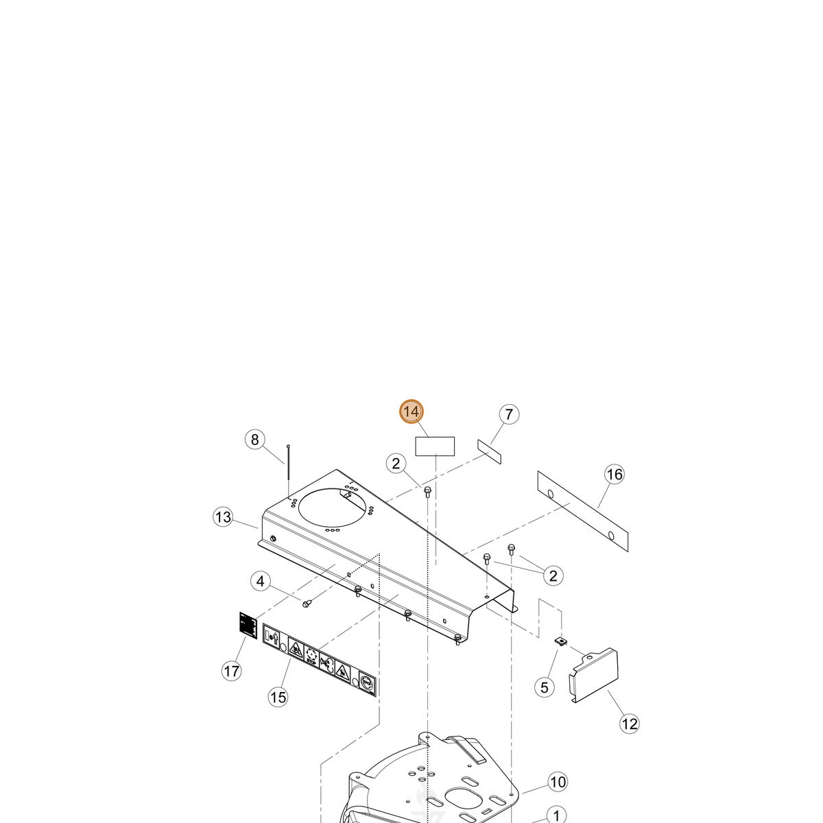 ECHO part YH653000000 — IPL diagram snippet (6x zoom, amber highlight)