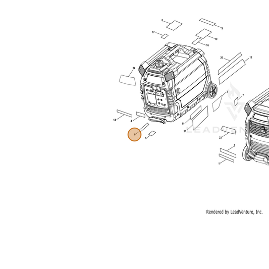 ECHO part YH653000100 — IPL diagram snippet (6x zoom, amber highlight)