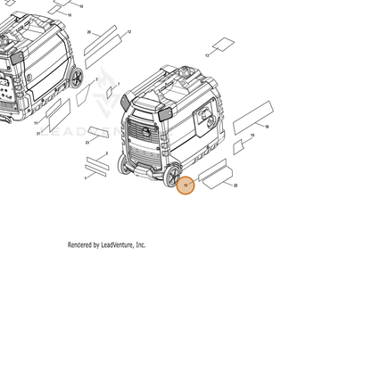 ECHO part YH653000110 — IPL diagram snippet (6x zoom, amber highlight)