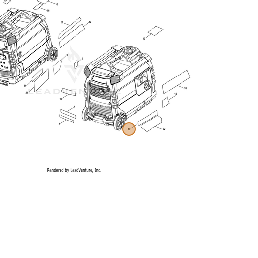 ECHO part YH653000110 — IPL diagram snippet (6x zoom, amber highlight)
